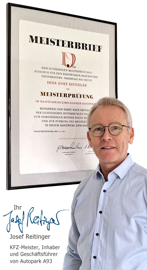 Autopark A93, Josef Reitinger, KFZ-Meister-Betrieb Autopark A93, Josef Reitinger, KFZ-Meister-Betrieb